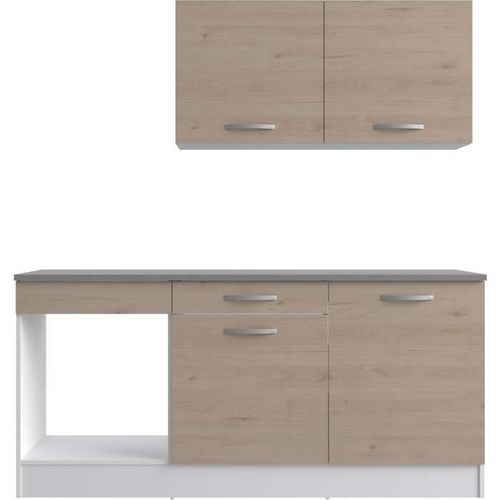 Cuisine Complète - L 180 Cm - Chêne - Plan De Travail Inclus - Oslo