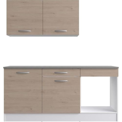 Cuisine Complète - L 180 Cm - Chêne - Plan De Travail Inclus - Oslo