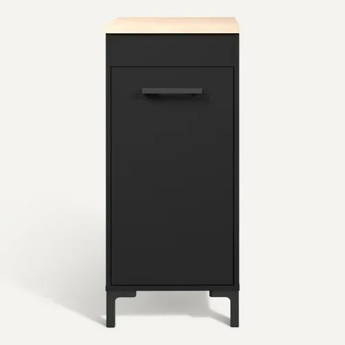 Bas 40 cm 1 porte ONYX noir vue de face