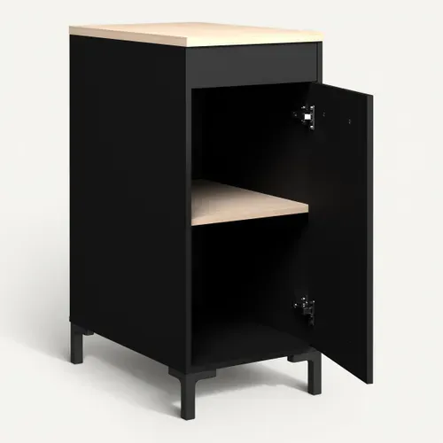 Bas 40 cm 1 porte ONYX noir