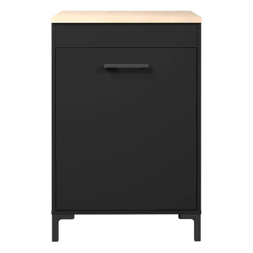 Bas 60 cm 1 porte ONYX noir vue de face