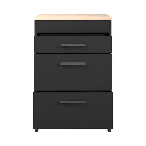 Bas 60 cm 1 tiroir+2 tiroirs ONYX noir