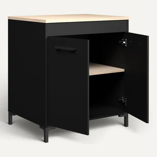 Bas 80 cm 2 portes ONYX noir