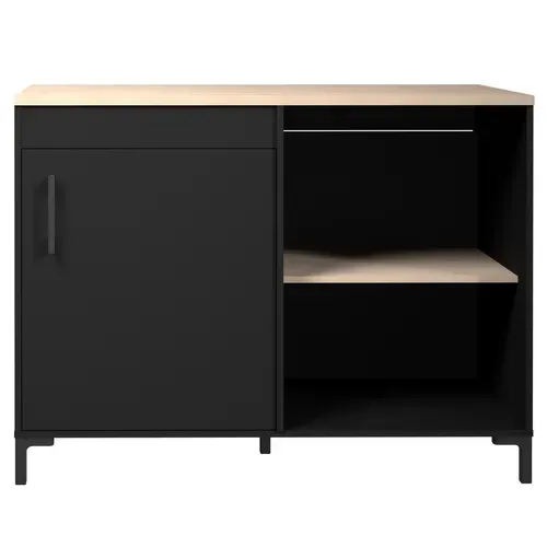 Bas 120 cm angle ONYX noir vue de face