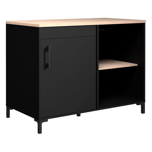 Bas 120 cm angle ONYX noir vue 3/4