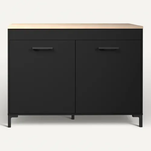 Bas 120 cm 2 portes ONYX noir vue de face
