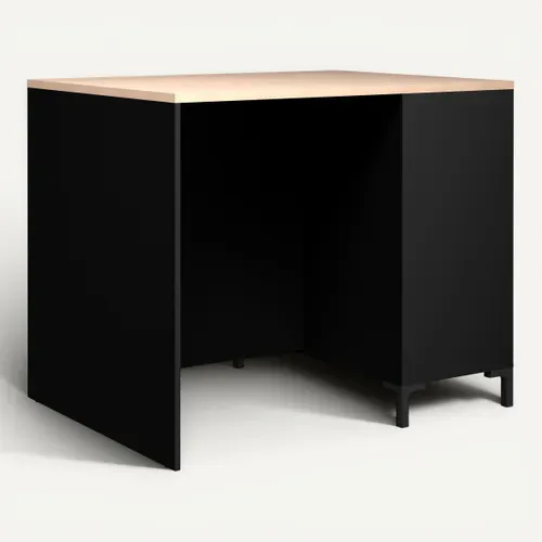 Bas ilot 110 2 portes ONYX noir vue 3/4