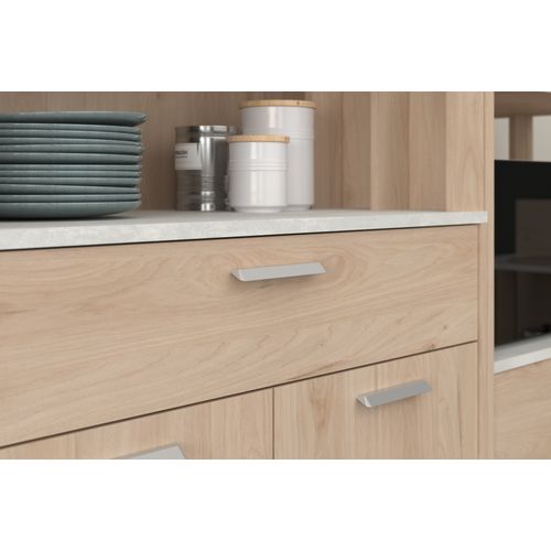 Buffet GALA décor imitation chêne vue accessoires