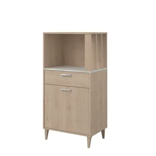 Buffet mi-haut GALA décor imitation chêne vue de profil