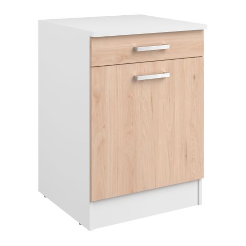 Bas 60 cm 1 porte 1 tiroir UNO chêne