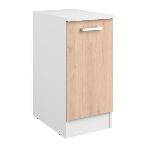 Bas 40 cm 1 porte UNO chêne vue 3/4
