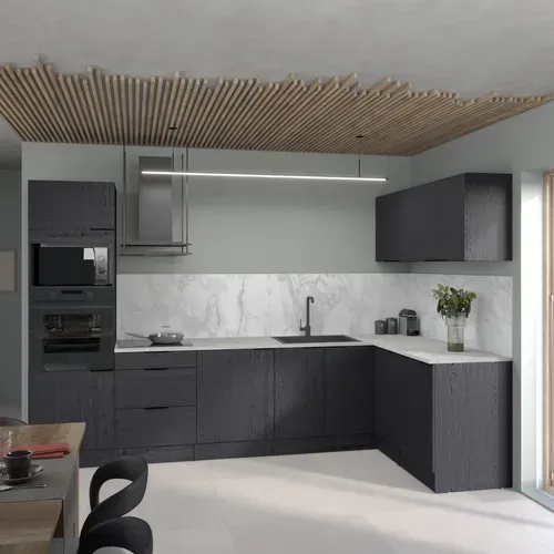 Haut 80 cm 2 portes ANNA chêne noir