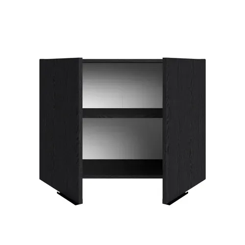 Haut 80 cm 2 portes ANNA chêne noir