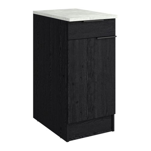 Bas 40 cm 1p 1t ANNA chêne noir vue 3/4