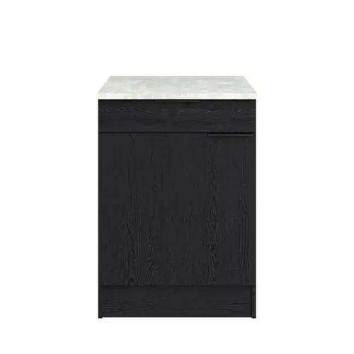 Bas 60 cm 1p 1t ANNA chêne noir vue de face