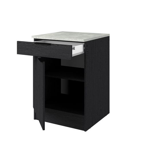 Bas 60 cm 1p 1t ANNA chêne noir