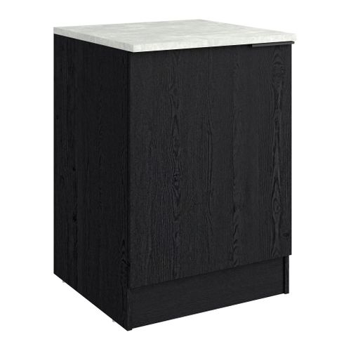 Bas 60 cm 1 porte ANNA chêne noir