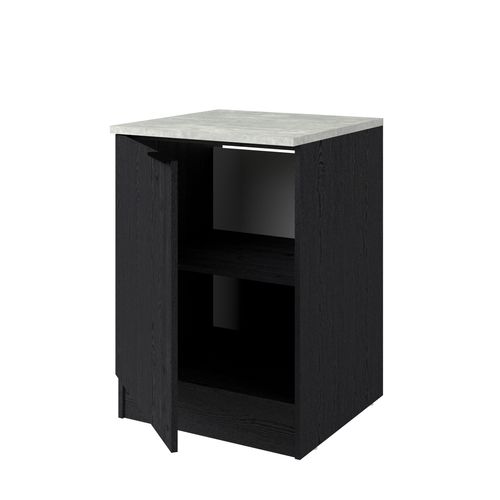 Bas 60 cm 1 porte ANNA chêne noir