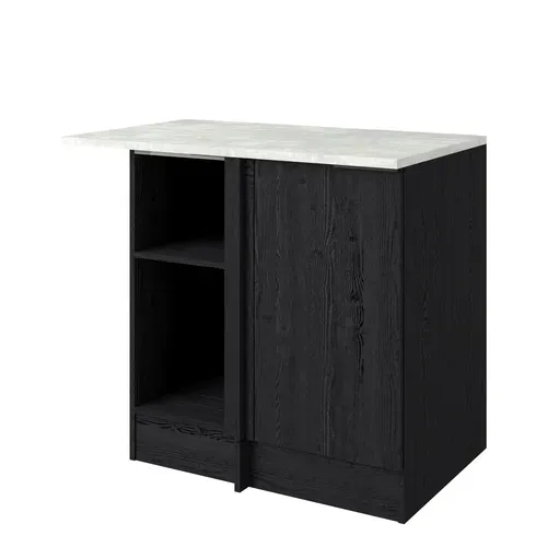 Bas angle 100 cm 1p ANNA chêne noir vue de profil