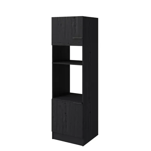 Armoire four ANNA chêne noir vue de profil