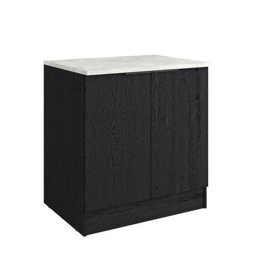 Bas 80 cm 2 portes ANNA chêne noir