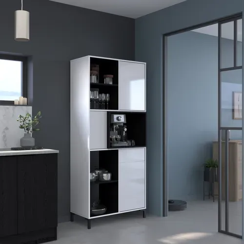 Buffet 80 cm 3 portes MALO blanc et cabezone vue d'ambiance 1