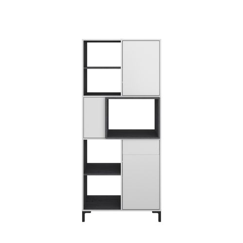 Buffet 80 cm 3 portes MALO blanc et cabezone vue de face