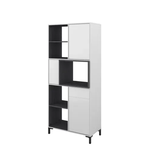 Buffet 80 cm 3 portes MALO blanc et cabezone vue de profil