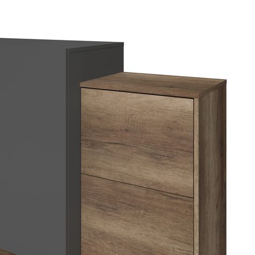 Buffet L. 180 PARADOXE Gris / imitation chêne vue détaillée