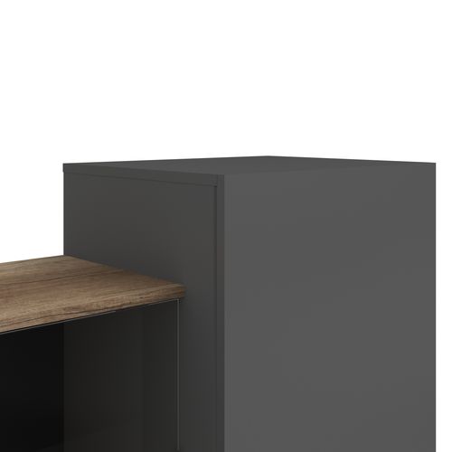 Buffet haut L. 95 PARADOXE Gris / imitation chêne