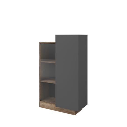 Buffet haut L. 95 PARADOXE Gris / imitation chêne