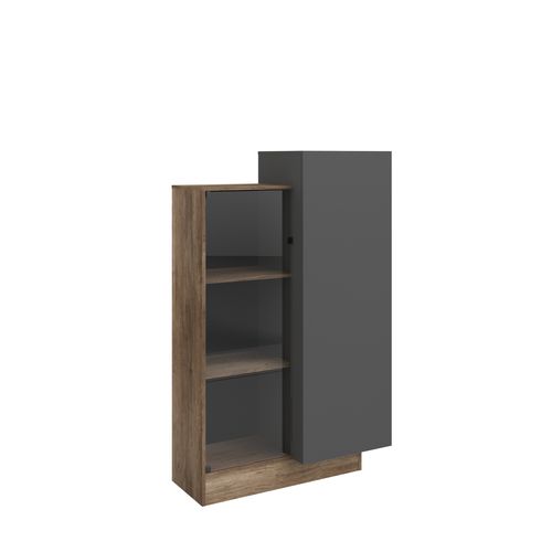 Buffet haut L. 95 PARADOXE Gris / imitation chêne