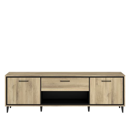 Meuble TV OSTARA imitation chêne et noir