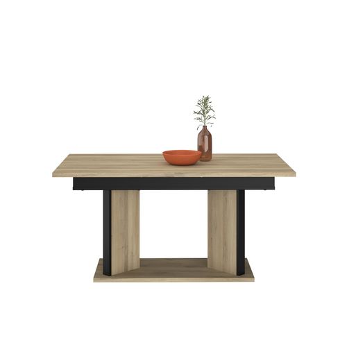 Table extensible L160-200 cm OSTARA imitation chêne et noir