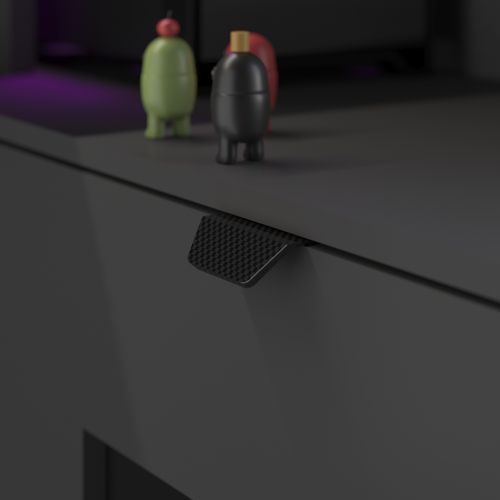 Bureau Gamer d'angle WORTEX gris vue détaillée