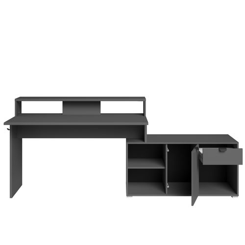 Bureau Gamer d'angle WORTEX gris