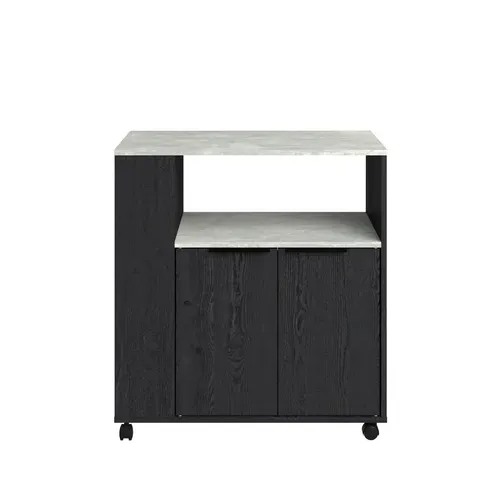 Desserte ANNA chêne noir vue de face