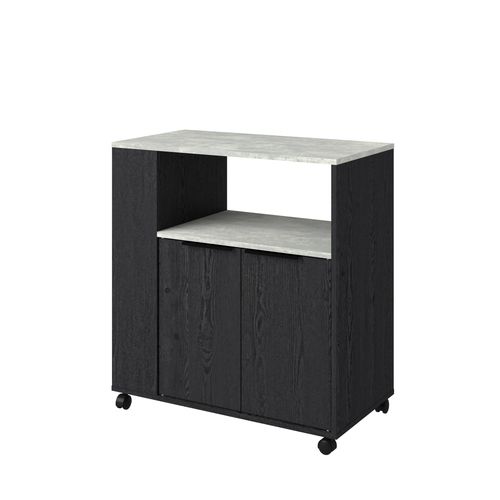 Desserte ANNA chêne noir vue de profil