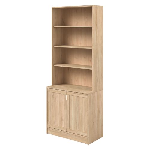 Bahut 2 portes MAYENCE imitation chêne vue de profil