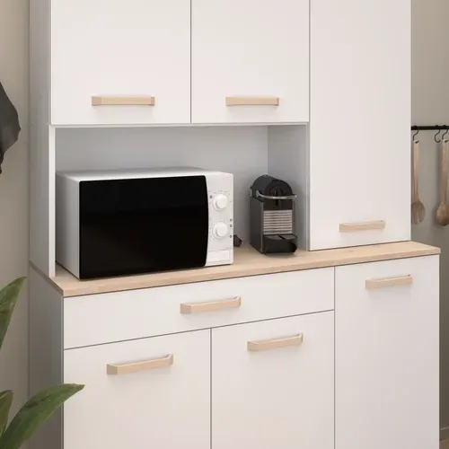 Buffet ESSENTIEL imitation chêne et blanc