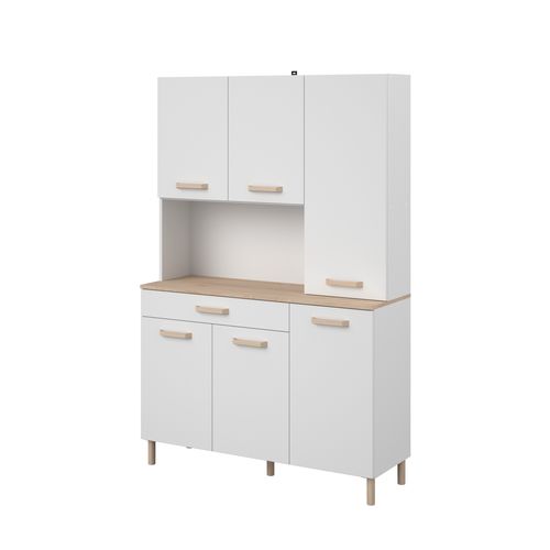 Buffet ESSENTIEL imitation chêne et blanc