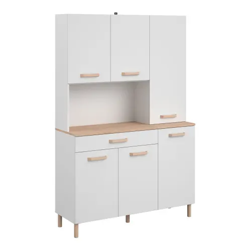 Buffet ESSENTIEL imitation chêne et blanc