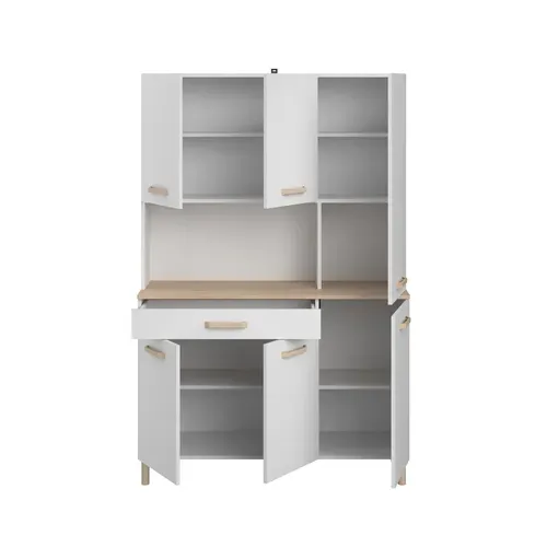 Buffet ESSENTIEL imitation chêne et blanc