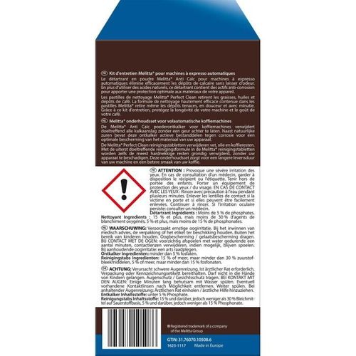 Kit De Nettoyage - Machines à Expresso - Anti Calc Et Perfect Clean - Noir - Grains De Café