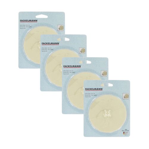 Lot De 4 Bouchons D'évier En Caoutchouc 11 Cm Fackelmann Tecno