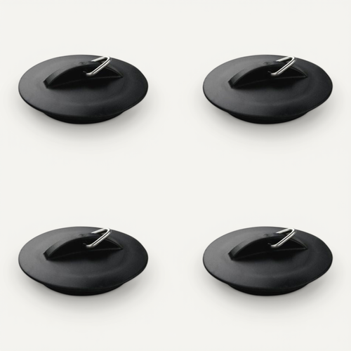 Lot De 4 Bouchons D'évier Universels Noir D. 6 Cm