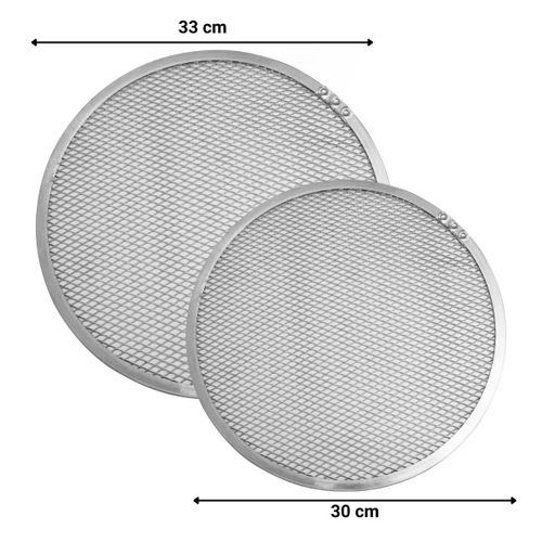 2 Plaques à Pizza Perforées En Alu Pour Cuisson Au Four 30 Et 33 Cm