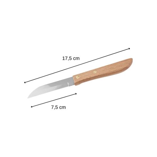 Lot De 2 Couteaux D'office Manche En Bois Lame De 7,5 Cm Nirosta Country
