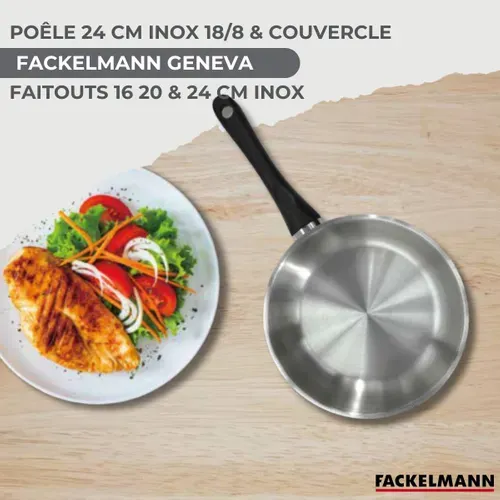 Batterie De Cuisine Généva Brillant Ocean : 3 Faitouts Et 1 Poêle Avec Couvercles Et 6 Ustensiles F…