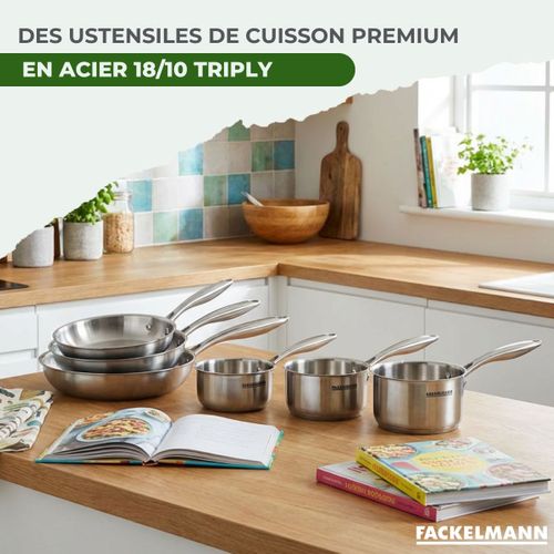 Batterie De Cuisine Avec 1 Poêle 28 Cm Et 3 Casseroles 14/16/18 Cm Et 1 Couvercle De Cuisson Univer…